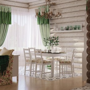 Комлект Вествик обеденный стол и четыре стула, массив сосны, цвет белый в Москве - moskva.mebel-74.com | фото