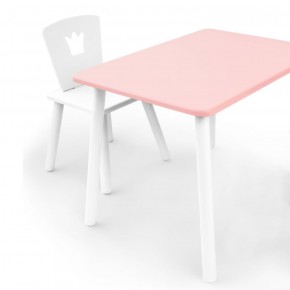 Комплект детской мебели стол и стул Корона (Розовый/Белый/Белый) в Москве - moskva.mebel-74.com | фото