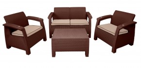 Комплект уличной мебели Yalta Premium Terrace Set (Ялта) шоколадый (+подушки под спину) в Москве - moskva.mebel-74.com | фото