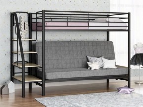 Кровать двухъярусная с диваном "Мадлен-3" (Черный/Серый) в Москве - moskva.mebel-74.com | фото