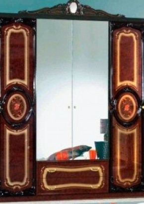 Шкаф 4-х дверный с зеркалами (01.144) Роза (могано) в Москве - moskva.mebel-74.com | фото